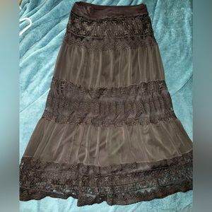 Brown long skirt